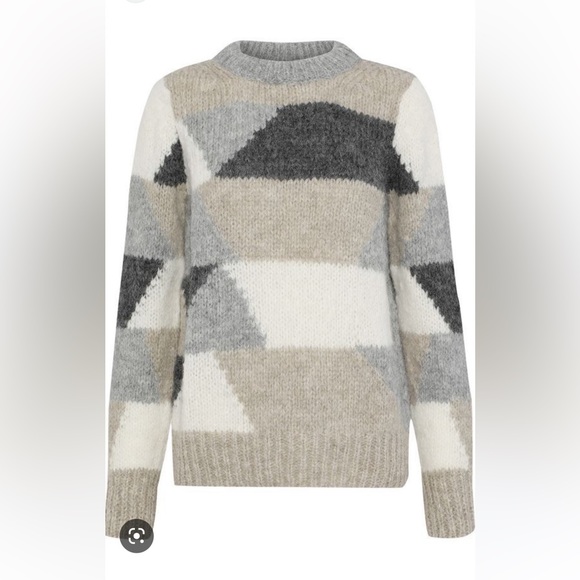 Worn once. Antik batik jeany color block alpaca blend sweater - Picture 3 of 6